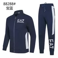 emporio armani ea7 combinaison pantalon et sweat-shirt col-v blue